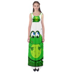 Green Frog Empire Waist Maxi Dress by Valentinaart