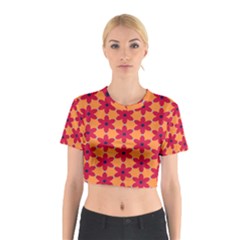 Red Flowers Pattern                                                                            Cotton Crop Top by LalyLauraFLM