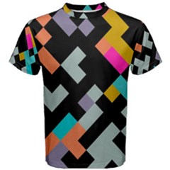 Connected Shapes                                                                             Men s Cotton Tee by LalyLauraFLM