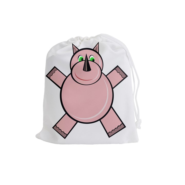 Pink Rhino Drawstring Pouches (Large) 