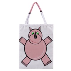 Pink Rhino Classic Tote Bag by Valentinaart