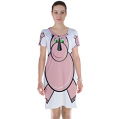 Pink Rhino Short Sleeve Nightdress by Valentinaart