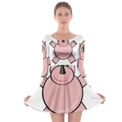 Pink Rhino Long Sleeve Skater Dress by Valentinaart