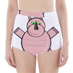 Pink Rhino High-waisted Bikini Bottoms by Valentinaart