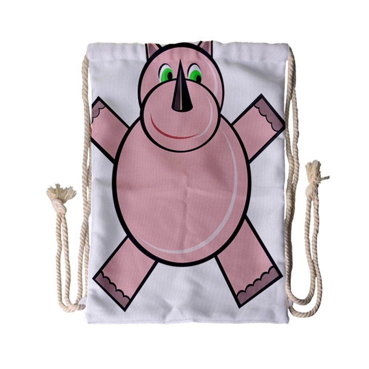 Pink Rhino Drawstring Bag (Small)