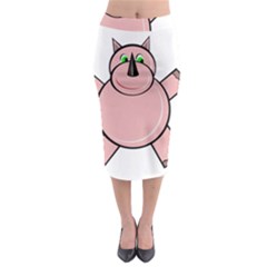 Pink Rhino Midi Pencil Skirt by Valentinaart