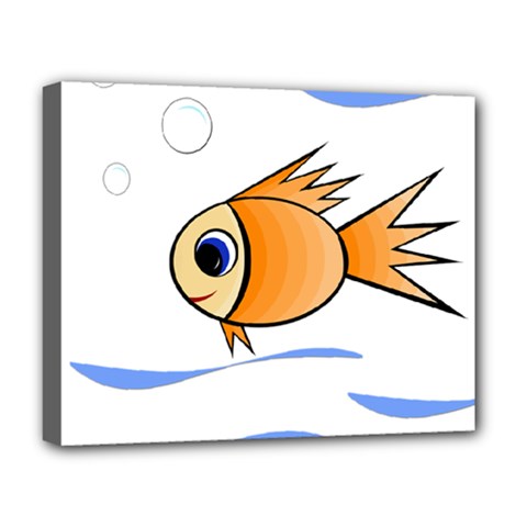 Cute Fish Deluxe Canvas 20  X 16   by Valentinaart