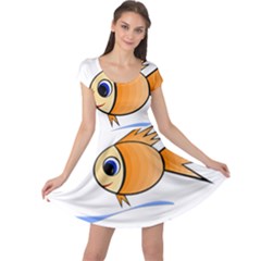 Cute Fish Cap Sleeve Dresses by Valentinaart