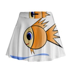 Cute Fish Mini Flare Skirt by Valentinaart