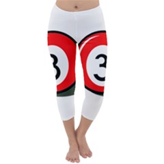 Billiard Ball Number 3 Capri Winter Leggings  by Valentinaart