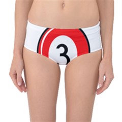 Billiard Ball Number 3 Mid-waist Bikini Bottoms by Valentinaart