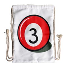 Billiard Ball Number 3 Drawstring Bag (large) by Valentinaart