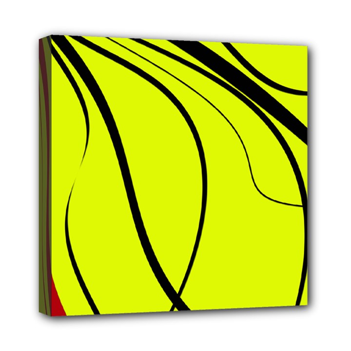 Yellow decorative design Mini Canvas 8  x 8 