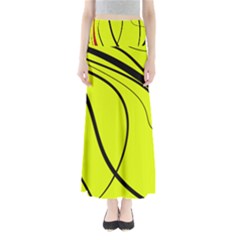 Yellow decorative design Maxi Skirts