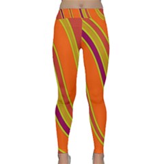 Orange Lines Yoga Leggings by Valentinaart