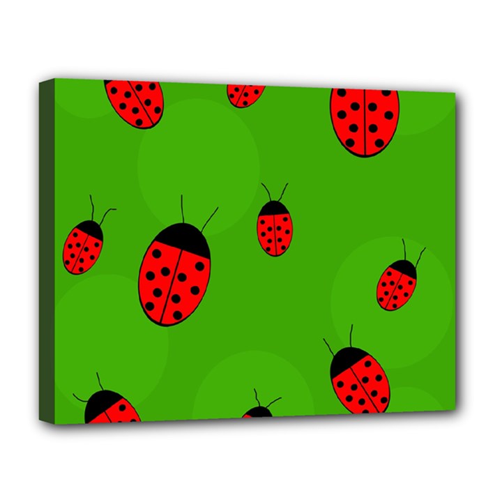 Ladybugs Canvas 14  x 11 