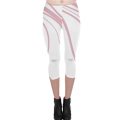 Pink Elegant Lines Capri Leggings  by Valentinaart