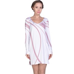 Pink Elegant Lines Long Sleeve Nightdress by Valentinaart