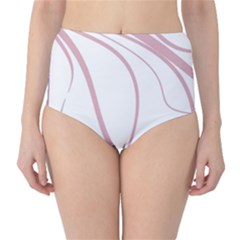 Pink Elegant Lines High-waist Bikini Bottoms by Valentinaart