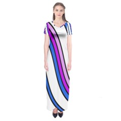 Purple Lines Short Sleeve Maxi Dress by Valentinaart