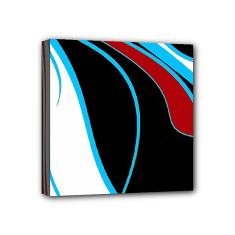 Blue, Red, Black And White Design Mini Canvas 4  X 4  by Valentinaart