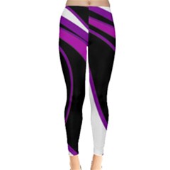 Purple Elegant Lines Leggings  by Valentinaart