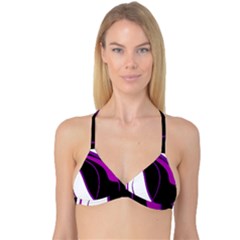 Purple Elegant Lines Reversible Tri Bikini Top by Valentinaart