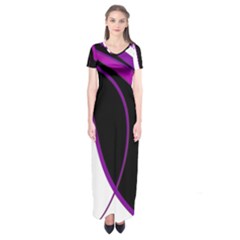 Purple Elegant Lines Short Sleeve Maxi Dress by Valentinaart