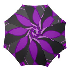 Purple Elegant Lines Hook Handle Umbrellas (small) by Valentinaart