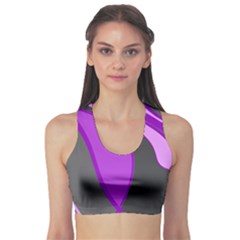 Purple Elegant Lines Sports Bra by Valentinaart