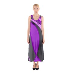 Purple Elegant Lines Sleeveless Maxi Dress by Valentinaart