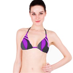 Purple Elegant Lines Bikini Top by Valentinaart