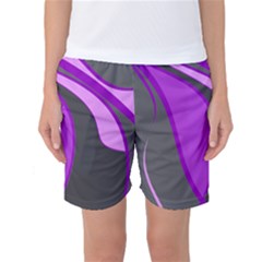 Purple Elegant Lines Women s Basketball Shorts by Valentinaart