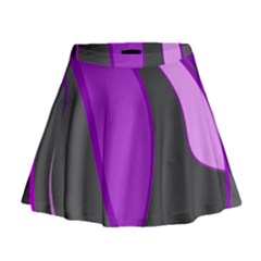 Purple Elegant Lines Mini Flare Skirt by Valentinaart