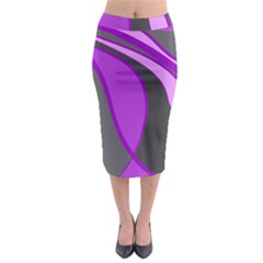 Purple Elegant Lines Midi Pencil Skirt by Valentinaart