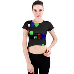 Colorful Dots Crew Neck Crop Top by Valentinaart