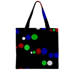 Colorful Dots Zipper Grocery Tote Bag by Valentinaart