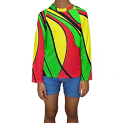 Colors Of Jamaica Kid s Long Sleeve Swimwear by Valentinaart