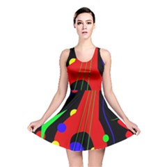 Abstract Guitar  Reversible Skater Dress by Valentinaart