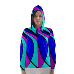 Purple And Blue Hooded Wind Breaker (women) by Valentinaart