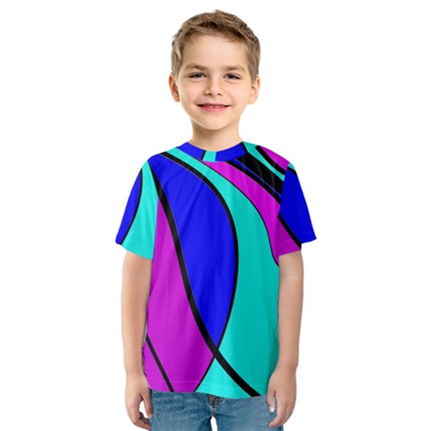 Purple And Blue Kid s Sport Mesh Tee by Valentinaart