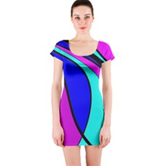 Purple And Blue Short Sleeve Bodycon Dress by Valentinaart