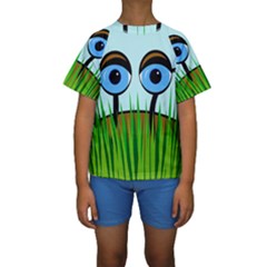 Snail Kid s Short Sleeve Swimwear by Valentinaart