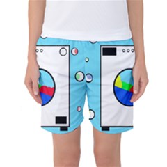 Washing Machine  Women s Basketball Shorts by Valentinaart