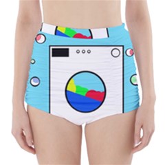 Washing Machine  High-waisted Bikini Bottoms by Valentinaart