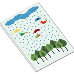 Birds In The Rain Large Memo Pads by justynapszczolka