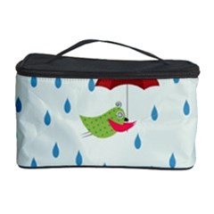 Birds In The Rain Cosmetic Storage Case by justynapszczolka