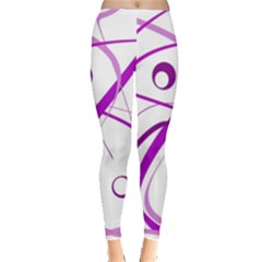 Purple Elegant Design Leggings  by Valentinaart