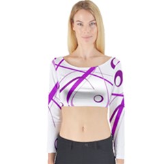 Purple Elegant Design Long Sleeve Crop Top by Valentinaart