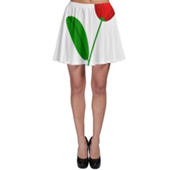 Red Tulip And Bee Skater Skirt by Valentinaart